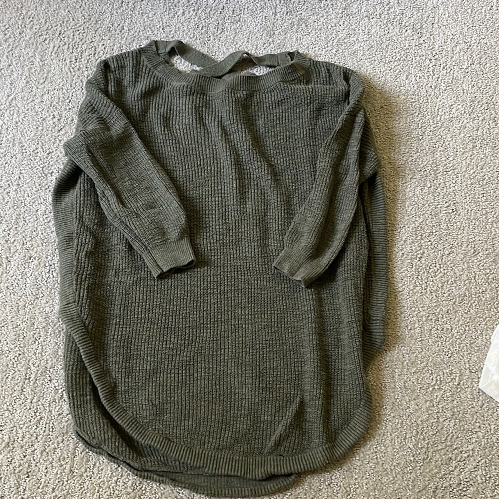 Express Green Quarter Sleeve Sweater